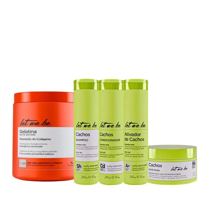 Masque de gélatine - Hydratation et remplacement du collagène | Kit 1kg + curl (4 produits)