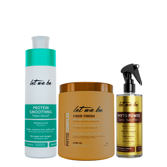 Lissage Protein Smoothing en Une Seule Étape | 1L + Masque de Finition Phyto Complex Fiber Finish | 1kg + Spray Phyto Power | 260ml